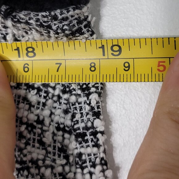 LOFT Outlet NEW Black & White Sleeveless Tweed Fringe Hem Shift Dress Small NWT - Picture 10 of 11